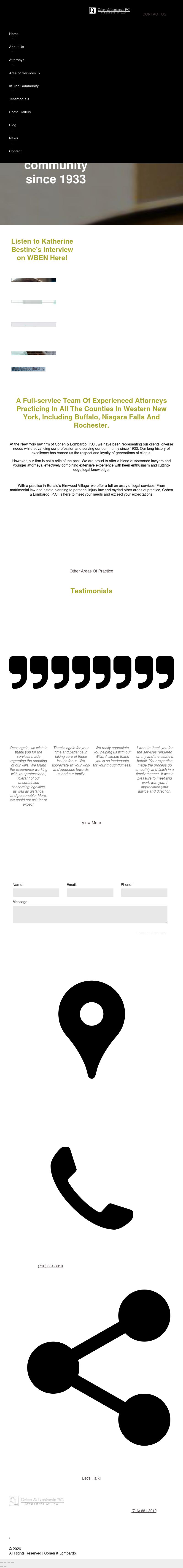 Cohen & Lombardo, P.C. - Buffalo NY Lawyers