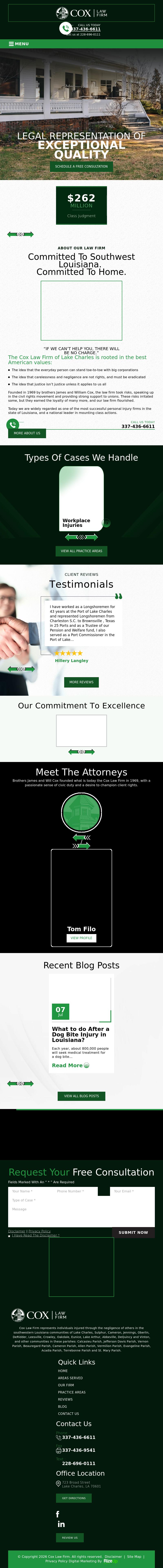 Cox, Cox, Filo, Camel & Wilson L.L.C. - Lake Charles LA Lawyers