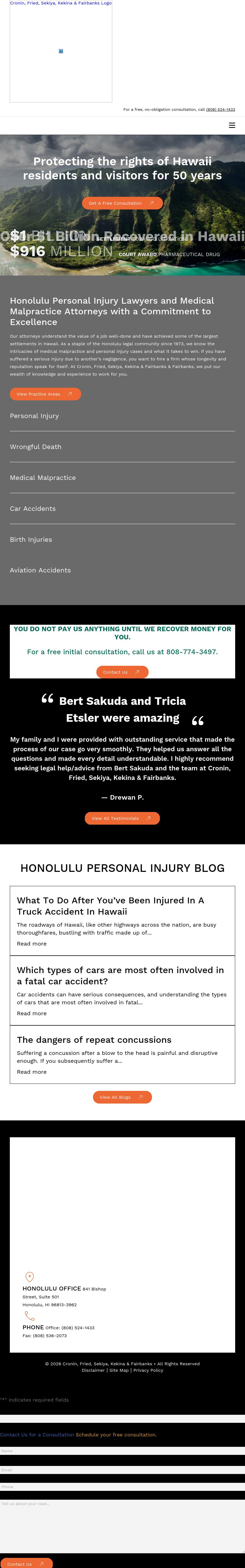 Cronin Fried Sekiya Kekina & Fairbanks - Honolulu HI Lawyers