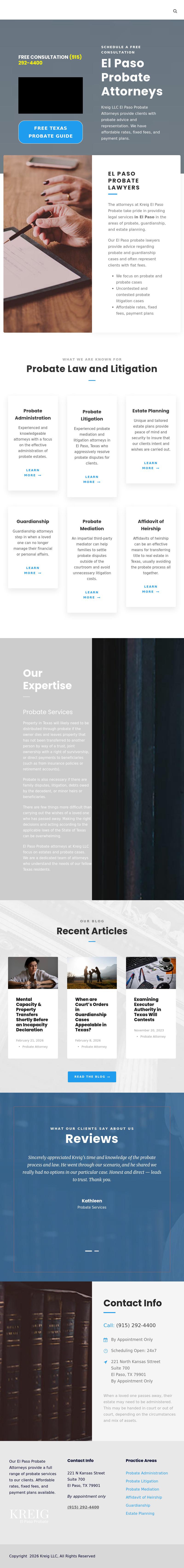 El Paso Probate, Kreig LLC - EL Paso TX Lawyers