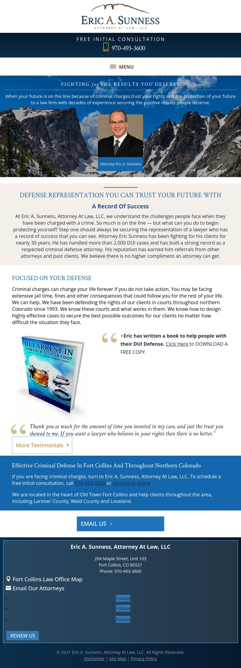 Eric A. Sunness, Attorney at Law, LLC - Fort Collins CO Lawyers