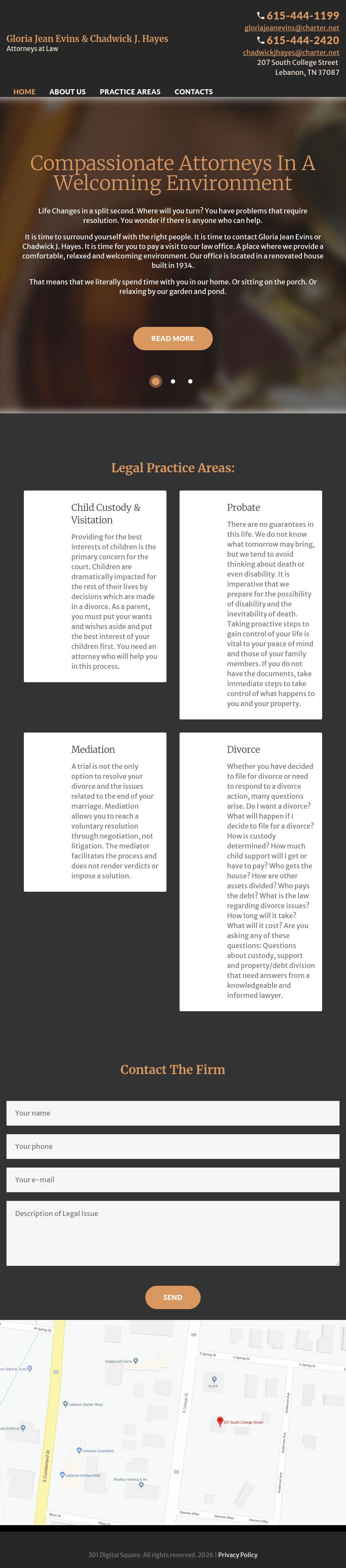 Gloria Jean Evins & Chadwick J. Hayes Attorneys at Law - Lebanon TN Lawyers