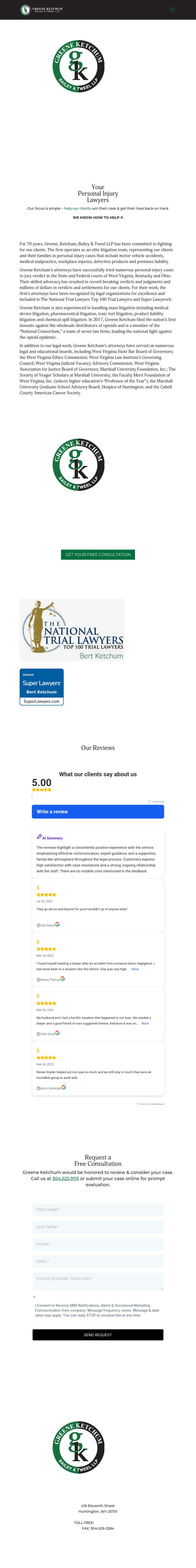 Greene Ketchum Farrell, Bailey & Tweel - Huntington WV Lawyers