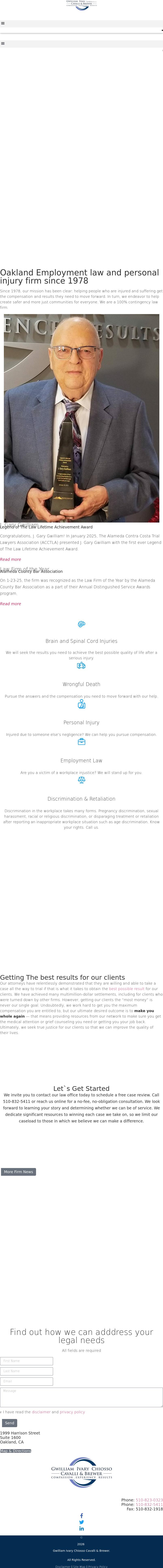 Gwilliam Ivary Chiosso Cavalli & Brewer - Oakland CA Lawyers