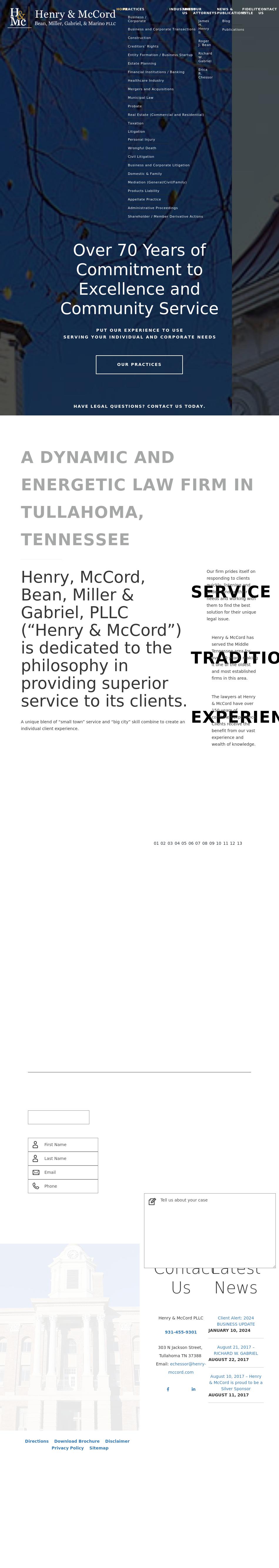 Henry, McCord, Bean, Miller, Gabriel & LaBar, P.L.L.C. - Tullahoma TN Lawyers