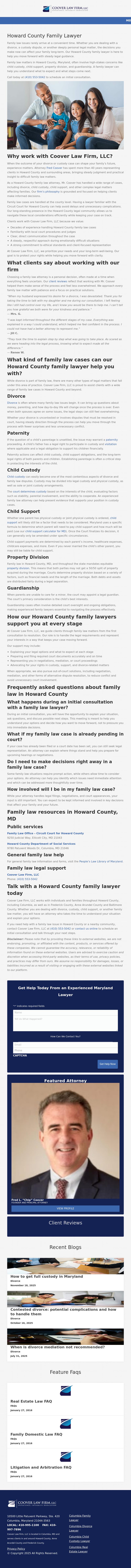 Howard County Family Lawyer - Columbia MD Lawyers