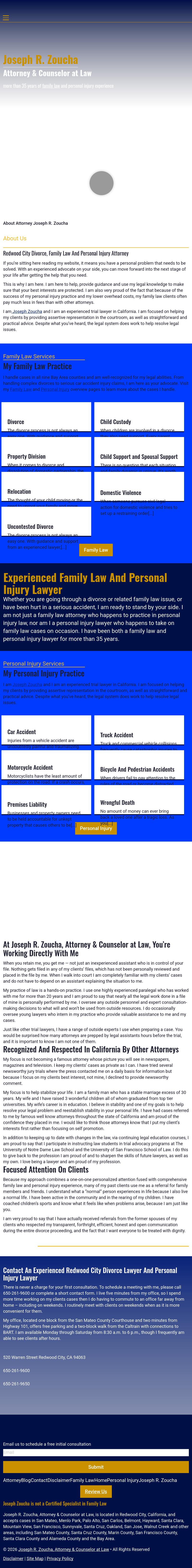 Joseph R. Zoucha, Attorney & Counselor at Law - Redwood City CA Lawyers