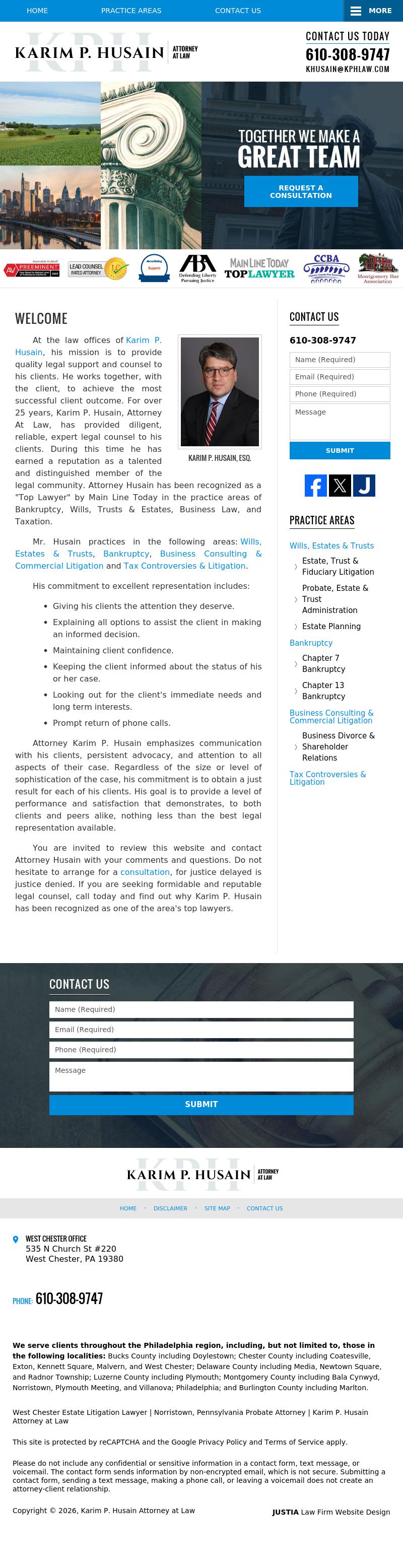 Karim P. Husain, Attorney at Law - Radnor PA Lawyers