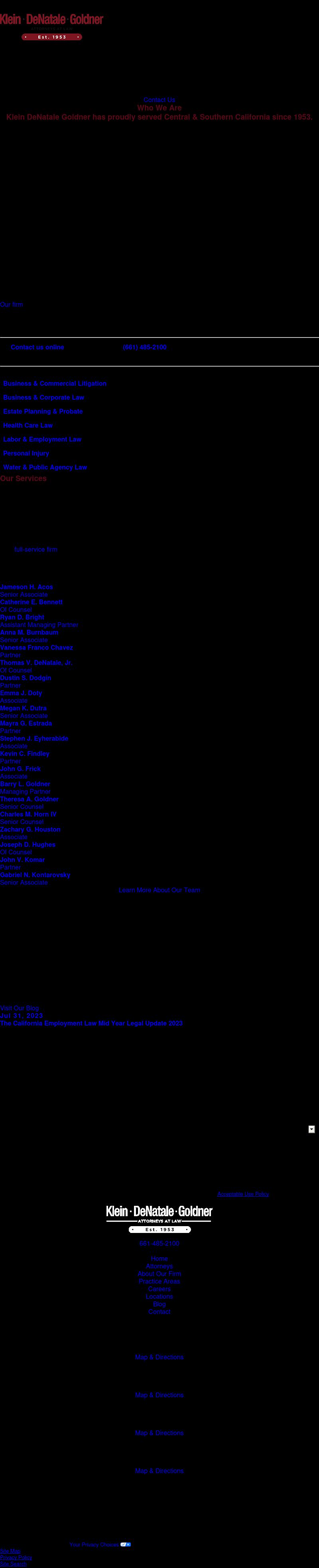 Klein, DeNatale, Goldner, Cooper, Rosenlieb & Kimball, LLP - Fresno CA Lawyers