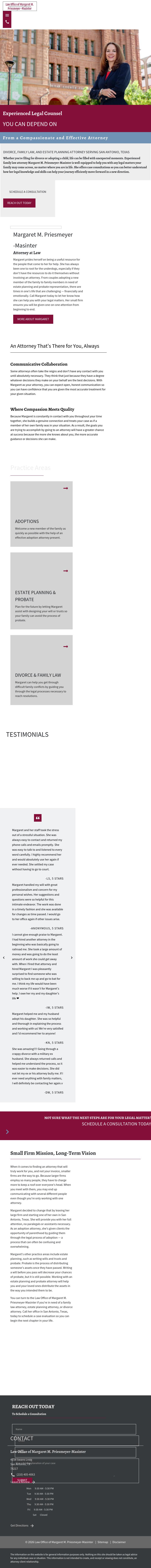 Law Office of Margaret M. Priesmeyer-Masinter - San Antonio TX Lawyers
