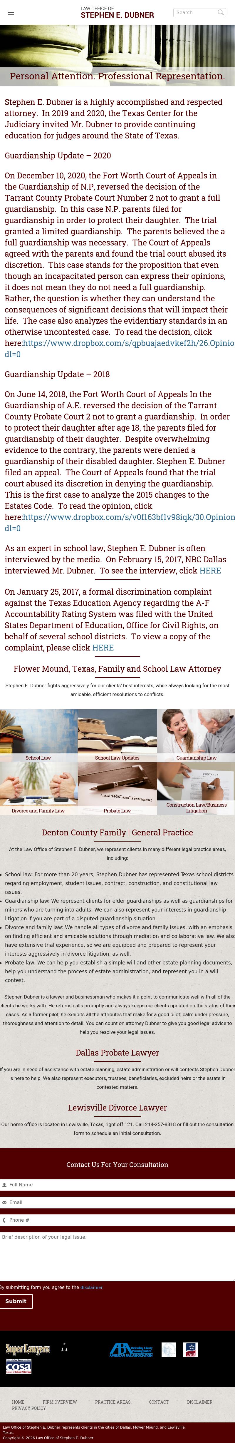 Law Office of Stephen E. Dubner - Flower Mound TX Lawyers