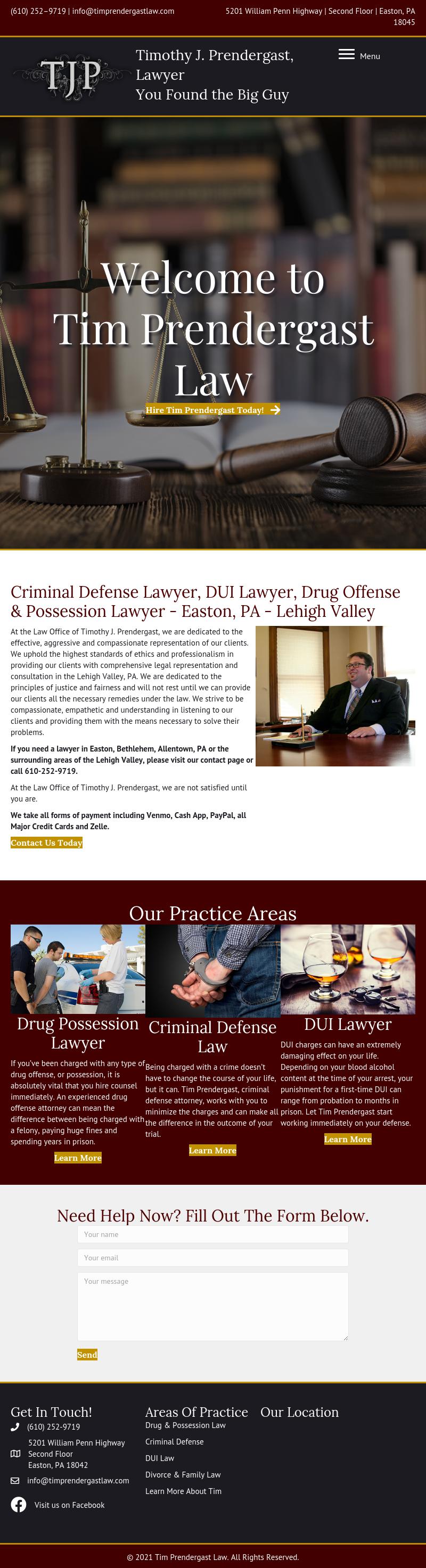 Law Office of Timothy J. Prendergast - Easton PA Lawyers