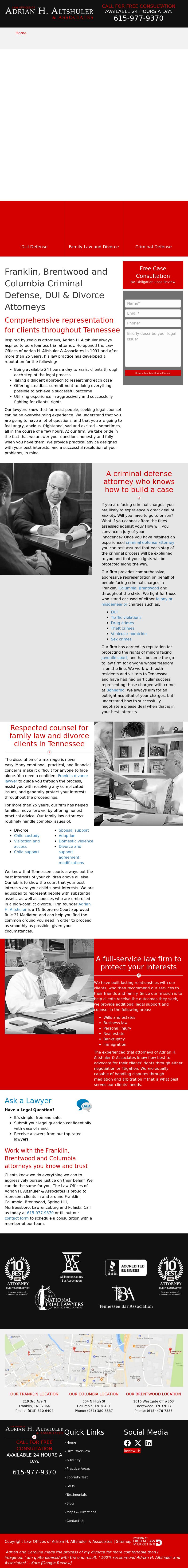 Law Offices of Adrian H. Altshuler & Associates - Franklin TN Lawyers