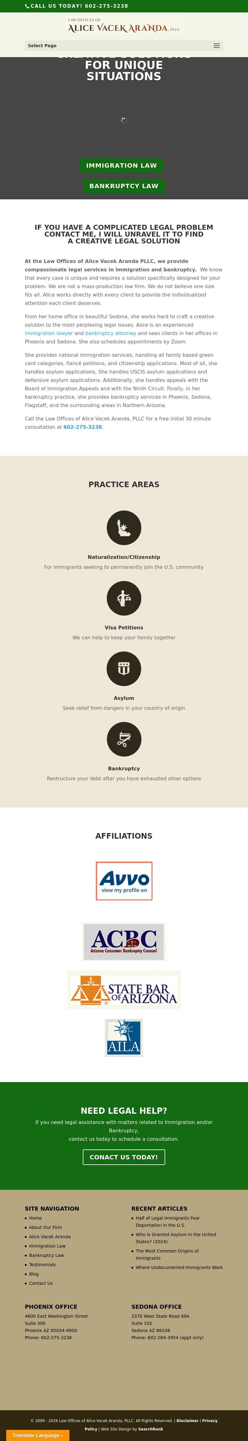 Law Offices of Alice Vacek Aranda, PLLC - Phoenix AZ Lawyers