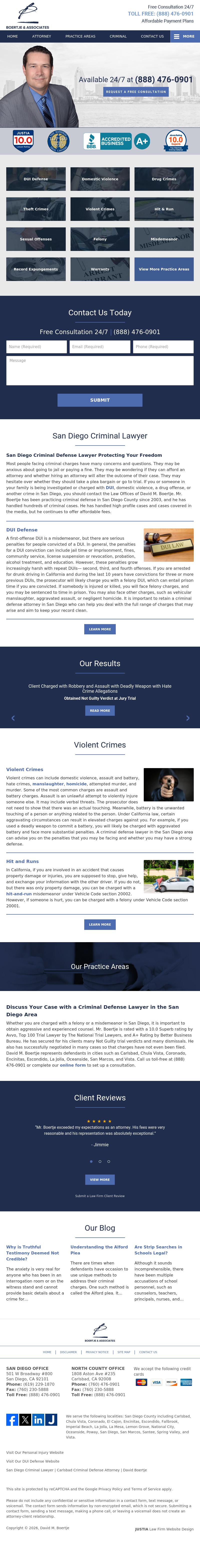Law Offices of David M. Boertje - San Diego CA Lawyers