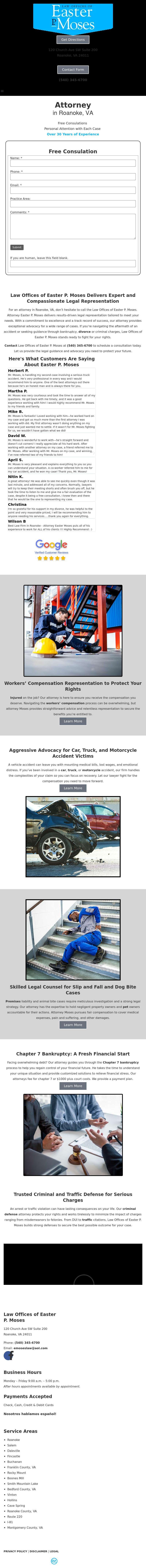 Law Offices of Easter P. Moses - Roanoke VA Lawyers