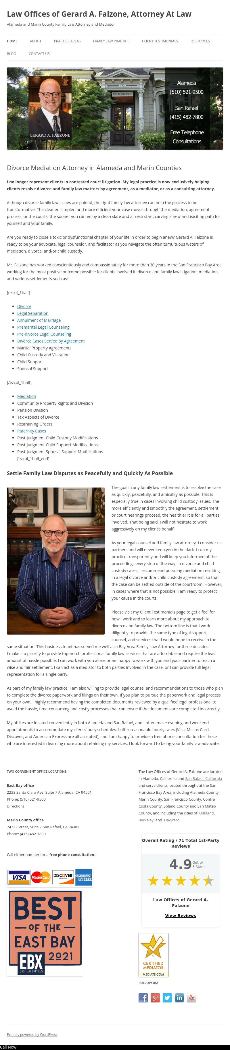 Law Offices of Gerard A. Falzone - Alameda CA Lawyers