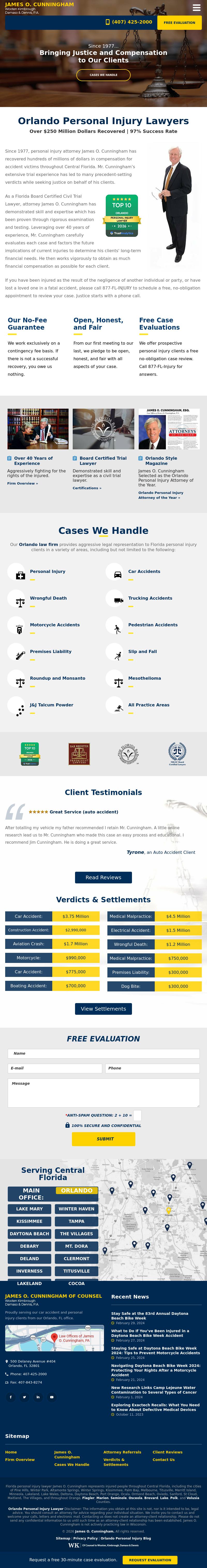 Law Offices of James O. Cunningham, P.A. - Orlando FL Lawyers