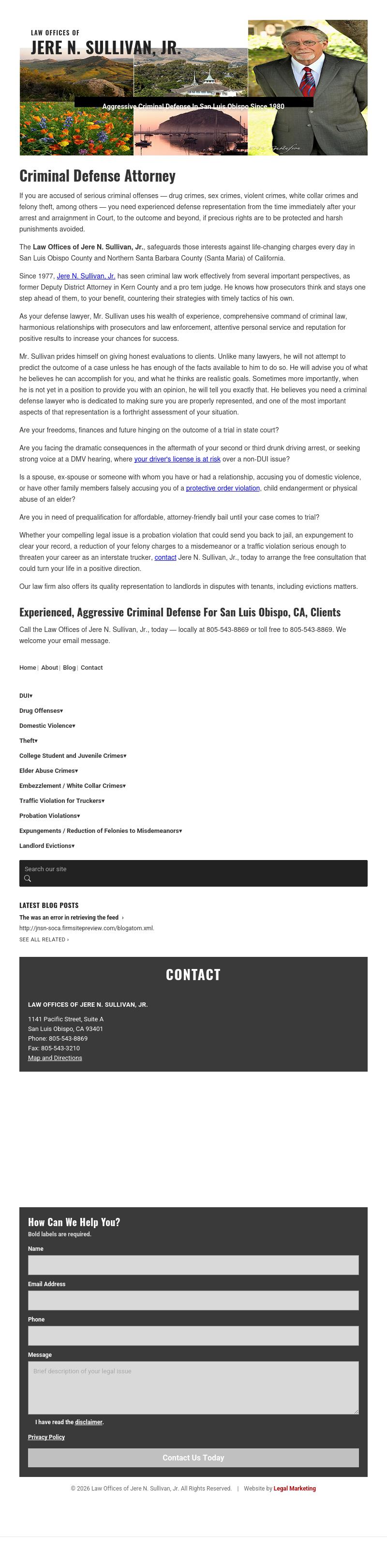 Law Offices of Jere N. Sullivan, Jr. - San Luis Obispo CA Lawyers
