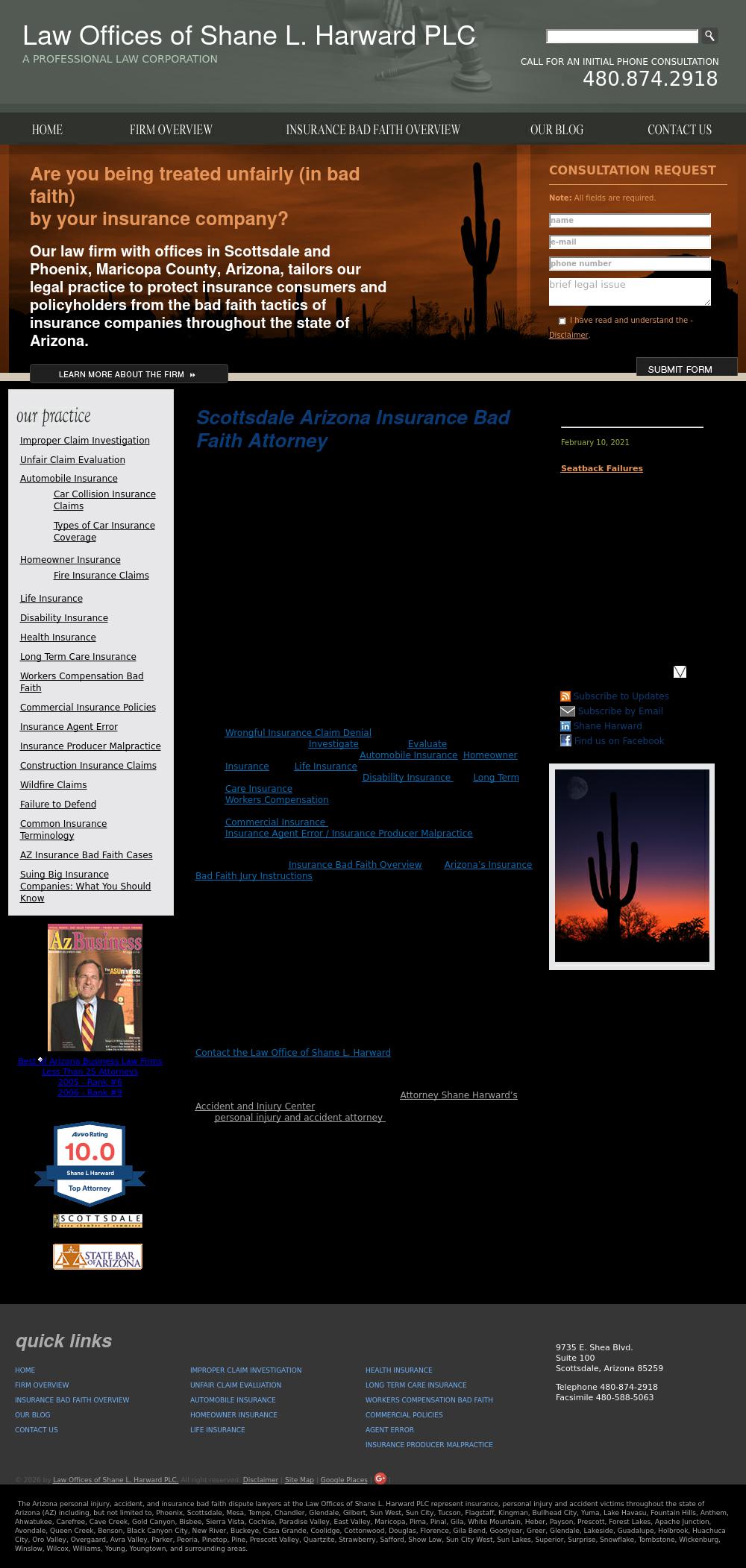 Law Offices of Shane L. Harward, P.L.C. - Phoenix AZ Lawyers