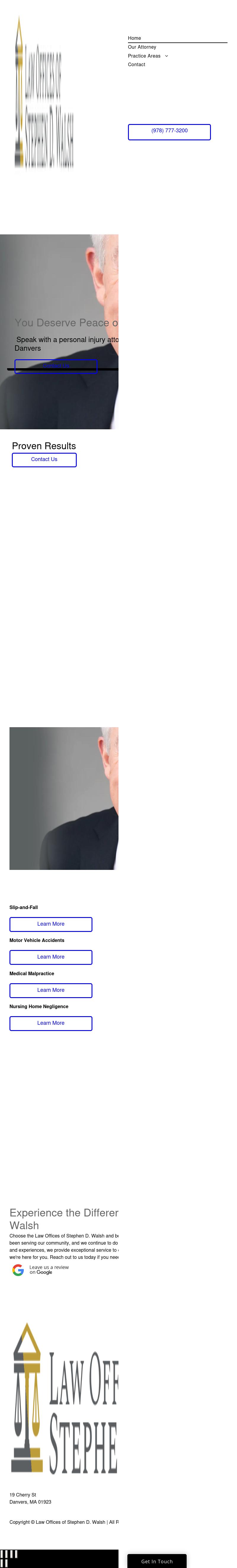 Law Offices of Stephen D. Walsh - Danvers MA Lawyers