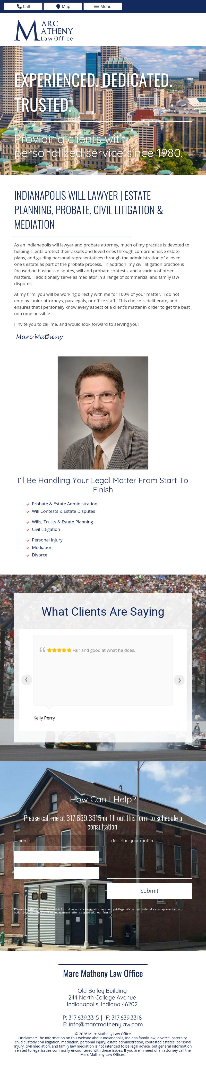 Marc Matheny Law Offices - Indianapolis IN Lawyers