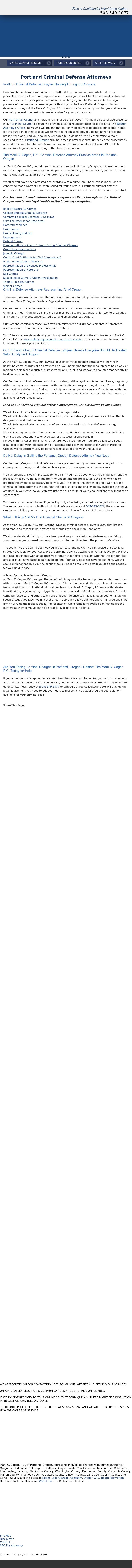 Mark C. Cogan, P.C. - Portland OR Lawyers