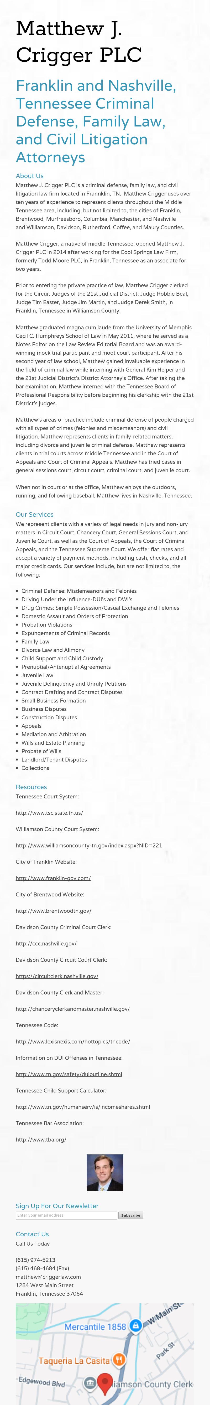Matthew J. Crigger PLC - Brentwood TN Lawyers