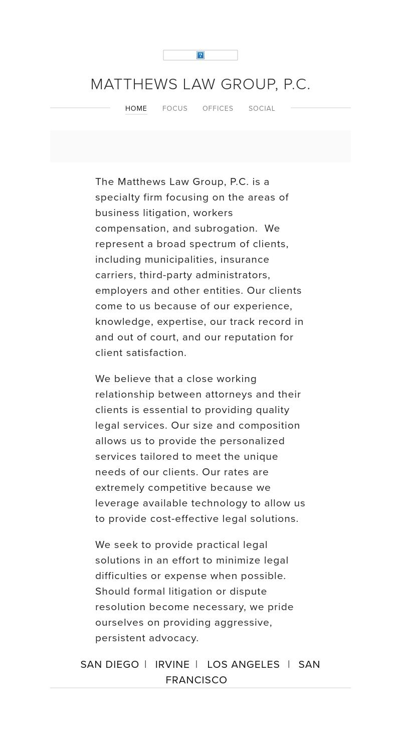 Matthews Law Group, P.C. - San Francisco CA Lawyers