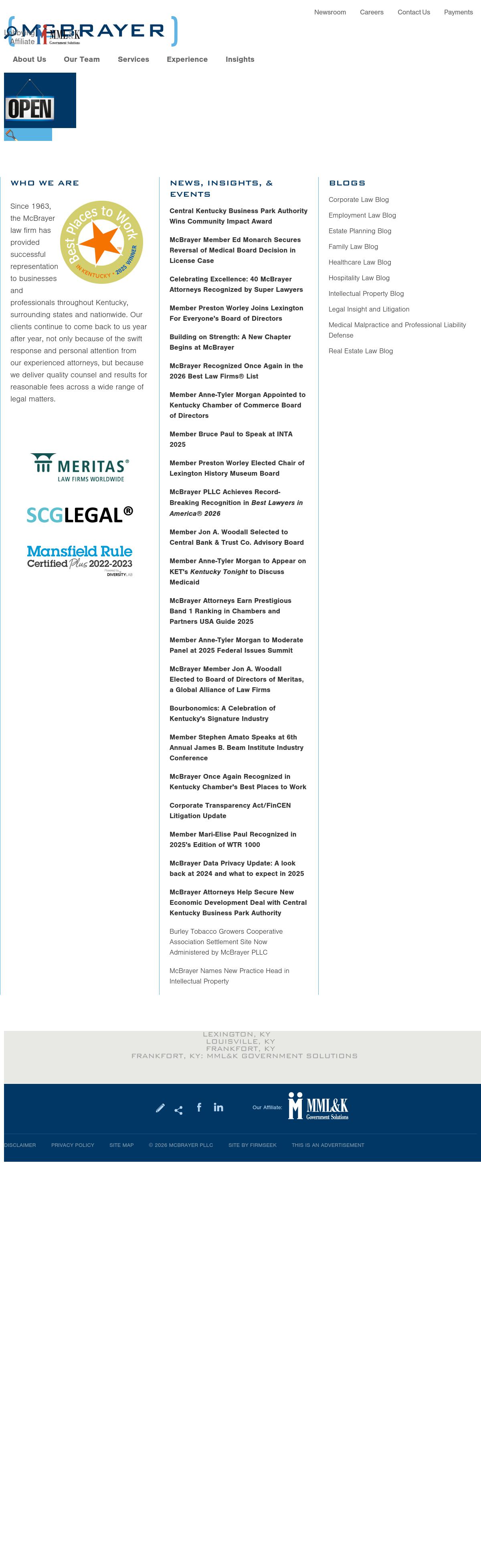 McBrayer, McGinnis, Leslie & Kirkland, PLLC - Louisville KY Lawyers