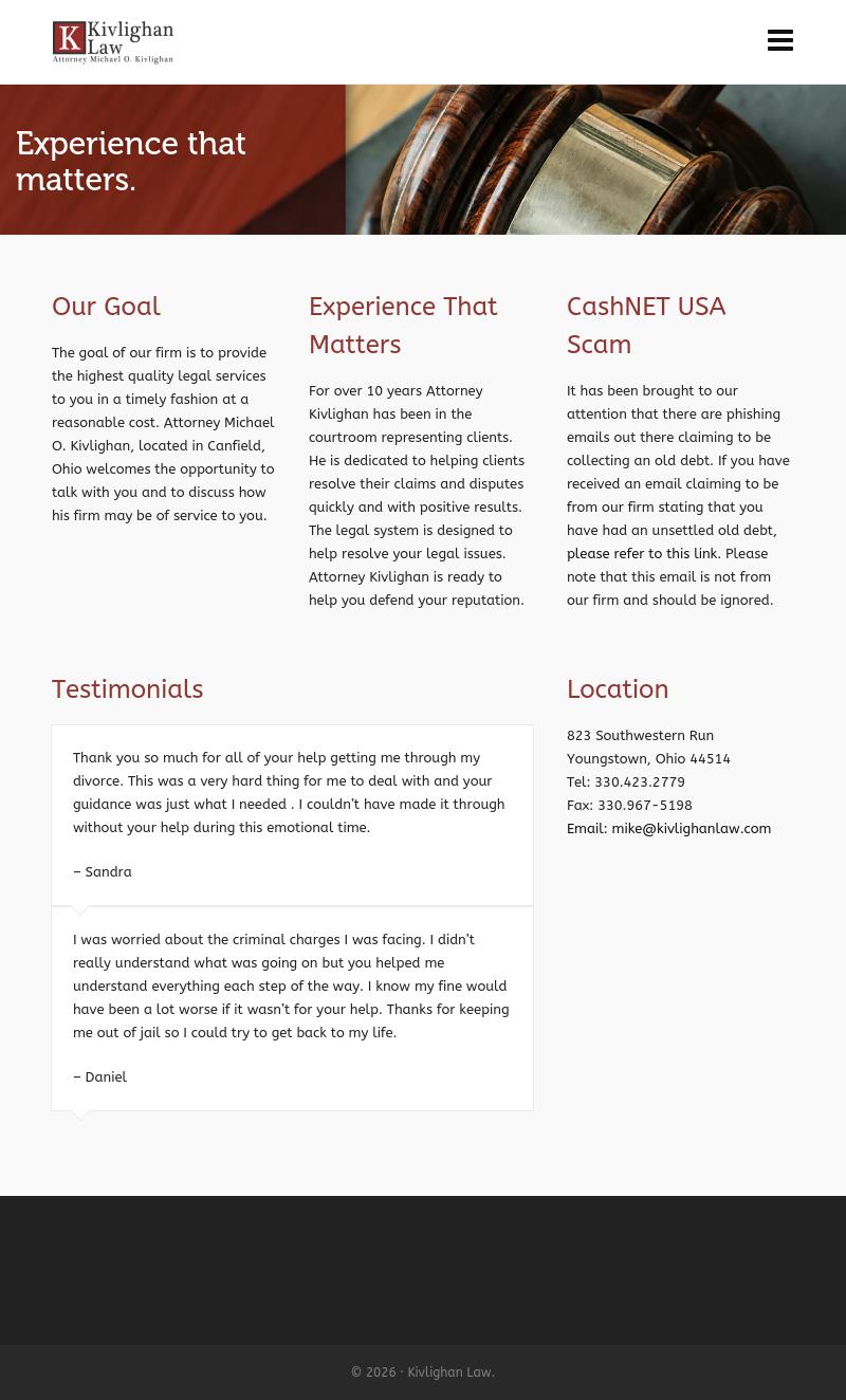 Michael O. Kivlighan Attorney & Counselor at Law - Canfield OH Lawyers