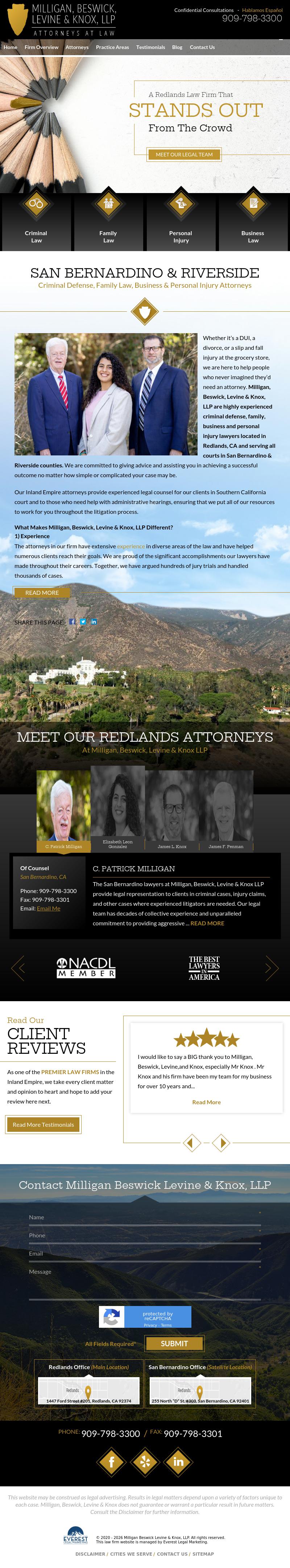 Milligan, Beswick, Levine, Knox, LLP. - San Bernardino CA Lawyers