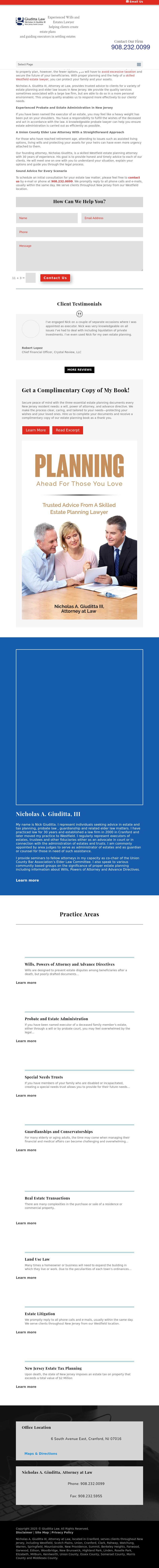 Nicholas A. Giuditta, III, Attorney at Law - Westfield NJ Lawyers