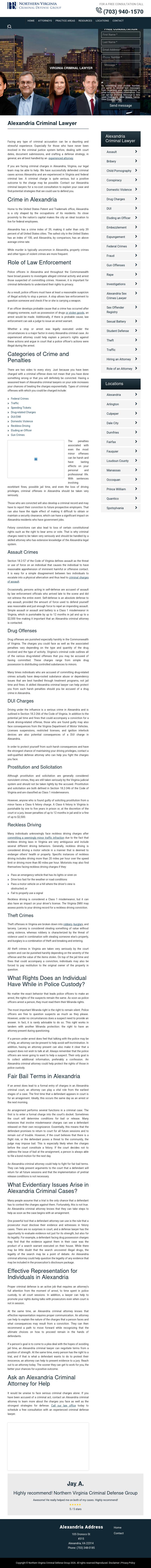 Northern Virginia Criminal Defense Group - Alexandria VA Lawyers