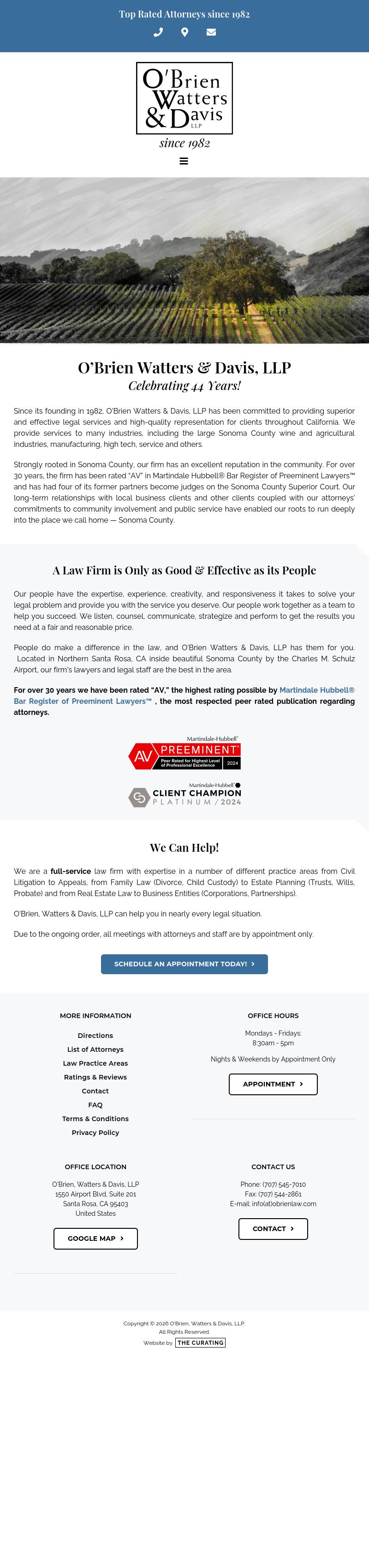 O'Brien Watters & Davis, LLP - Santa Rosa CA Lawyers