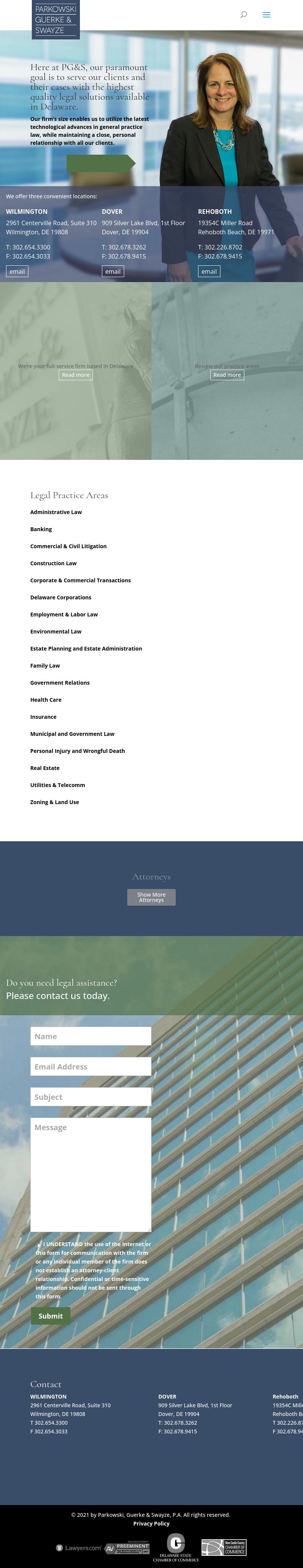 Parkowski, Guerke & Swayze, P.A. - Georgetown DE Lawyers