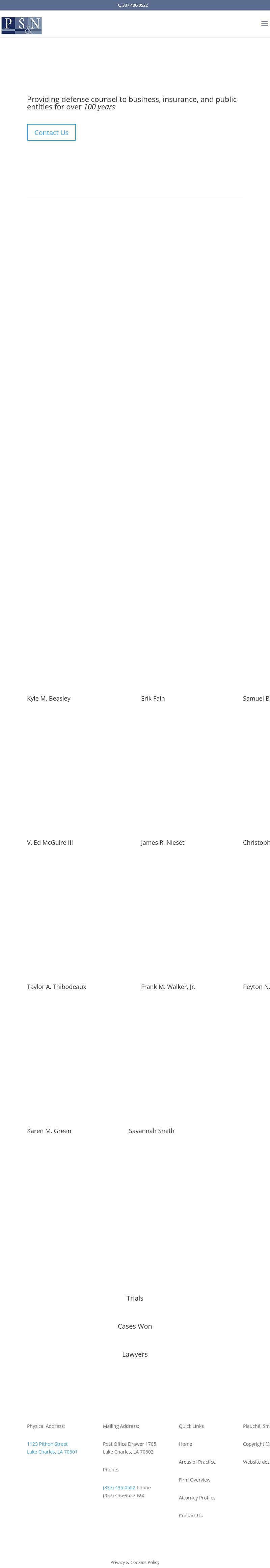 Plauche Smith & Nieset PC - Lake Charles LA Lawyers