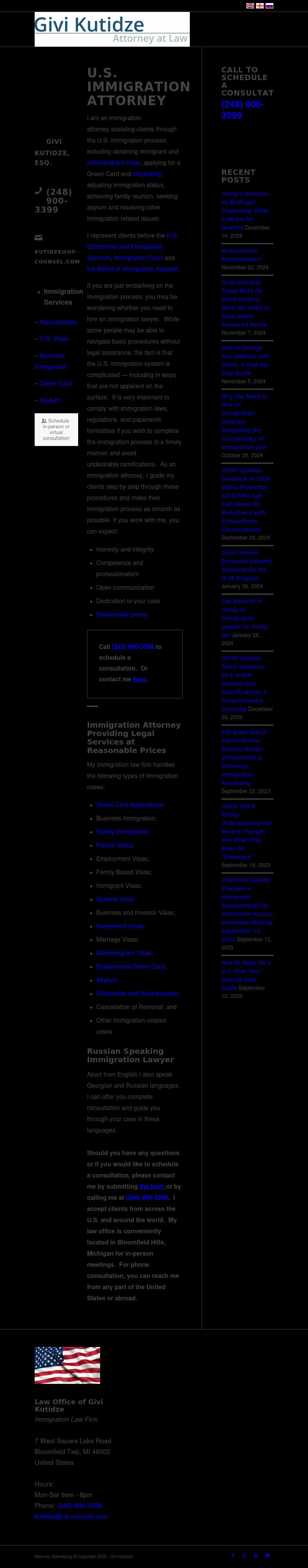 Law Office of Givi Kutidze - Troy MI Lawyers