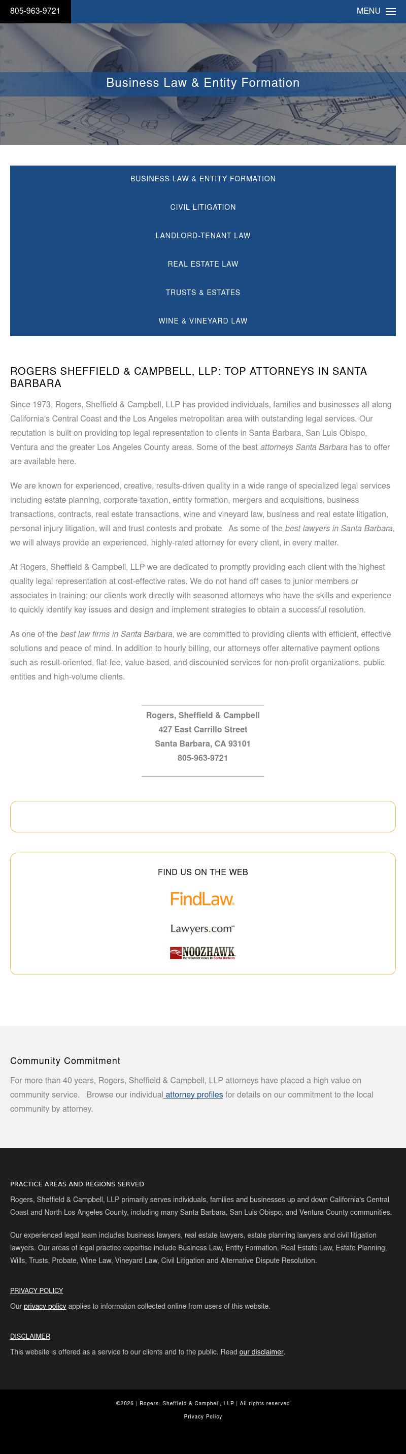 Rogers, Sheffield & Campbell, LLP - Santa Barbara CA Lawyers