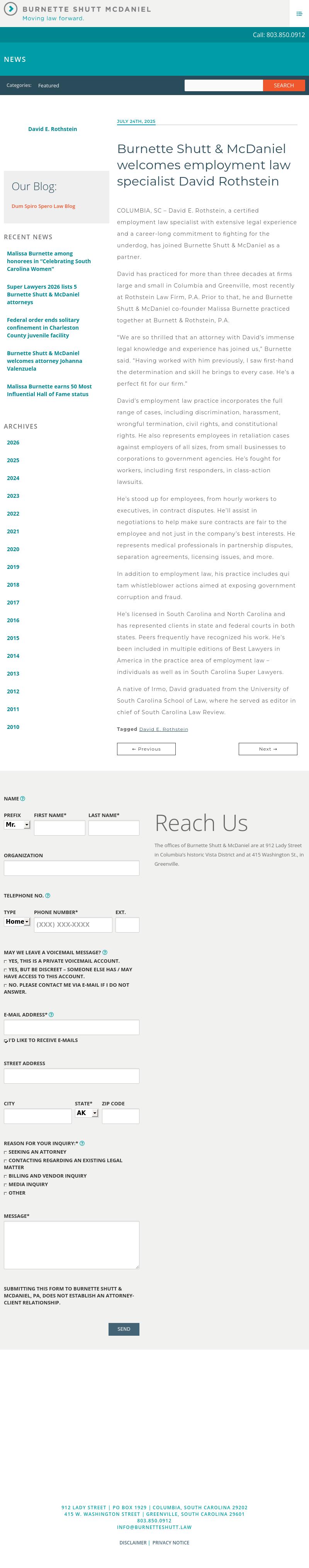 Rothstein Law Firm, PA - Greenville SC Lawyers