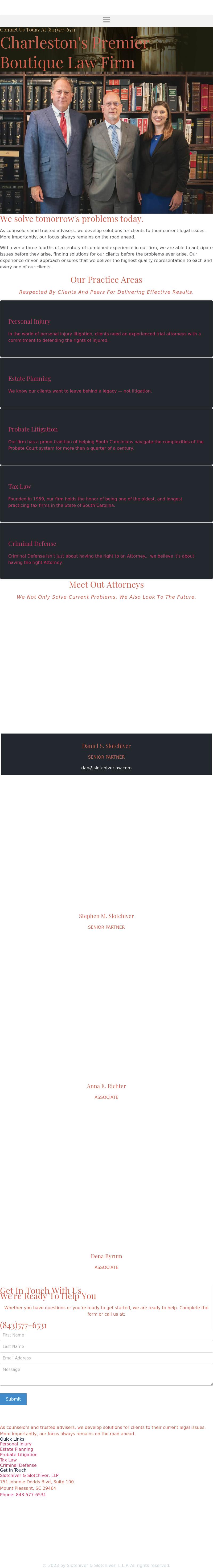 Slotchiver & Slotchiver, L.L.P. - Charleston SC Lawyers