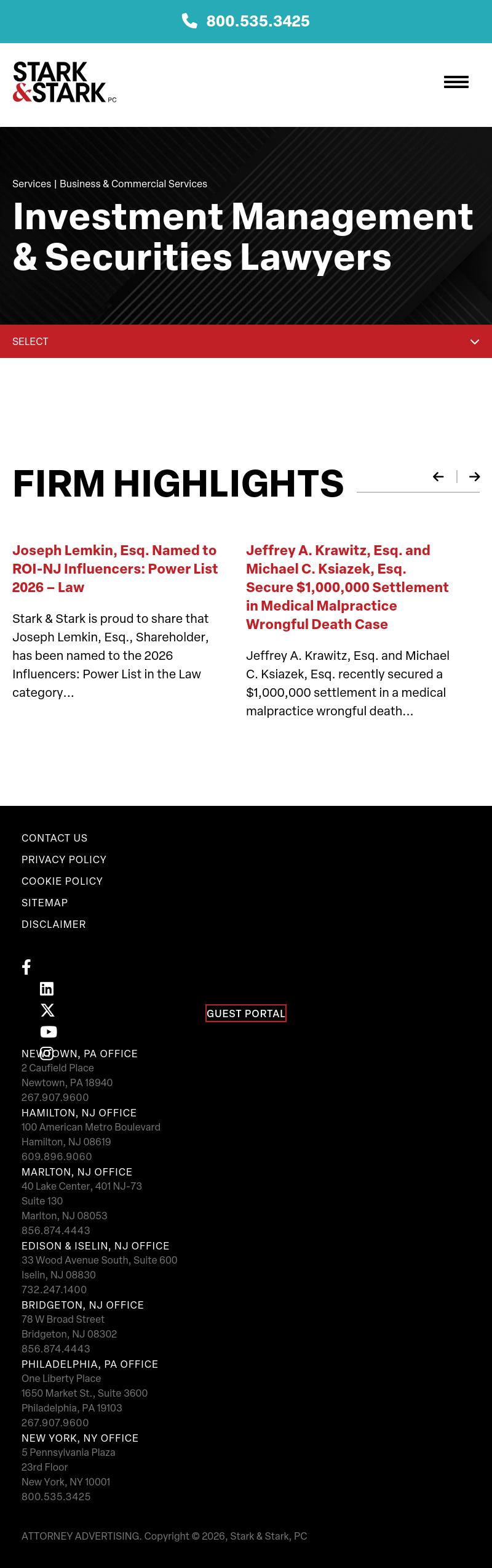 Stark & Stark Attorneys at Law - Lawrenceville NJ Lawyers