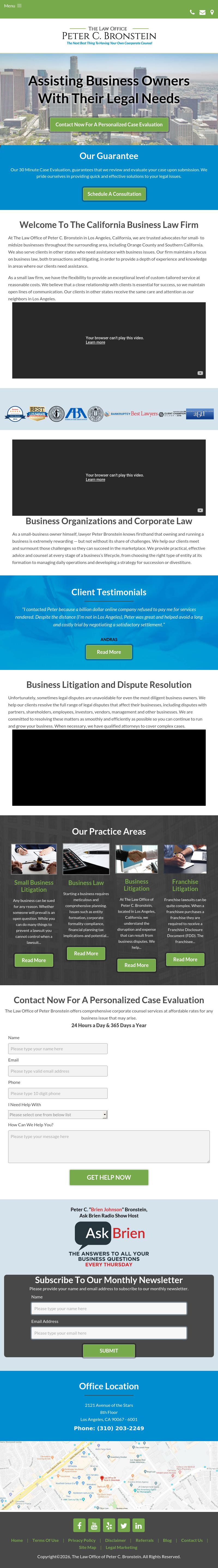 The Law Office of Peter C. Bronstein - Los Angeles CA Lawyers
