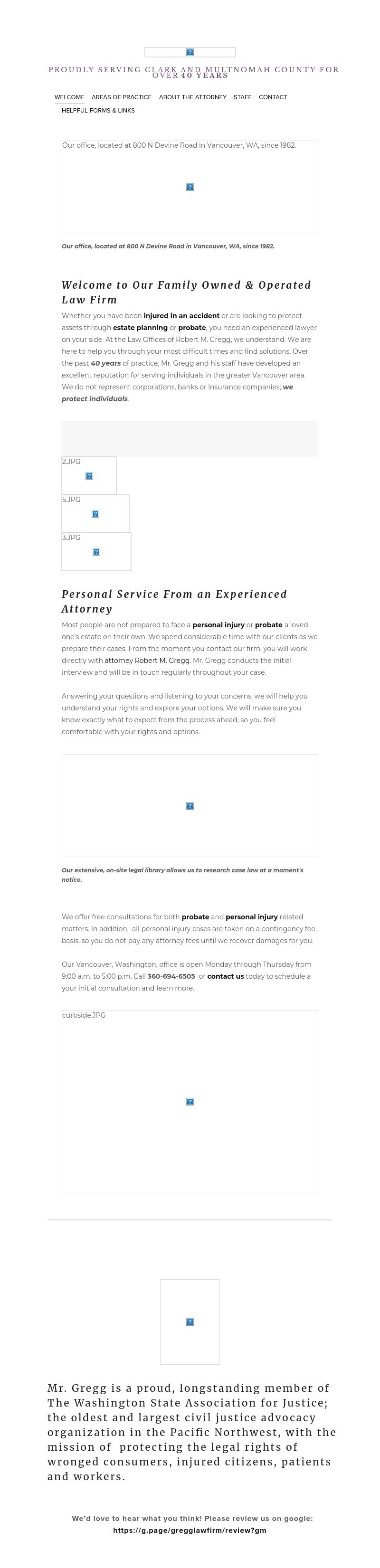 The Law Offices of Robert M. Gregg - Vancouver WA Lawyers