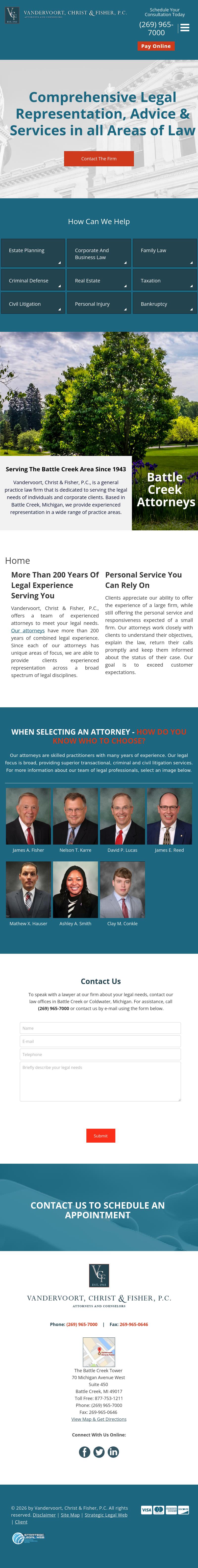 Vandervoort, Christ & Fisher, P.C. - Battle Creek MI Lawyers