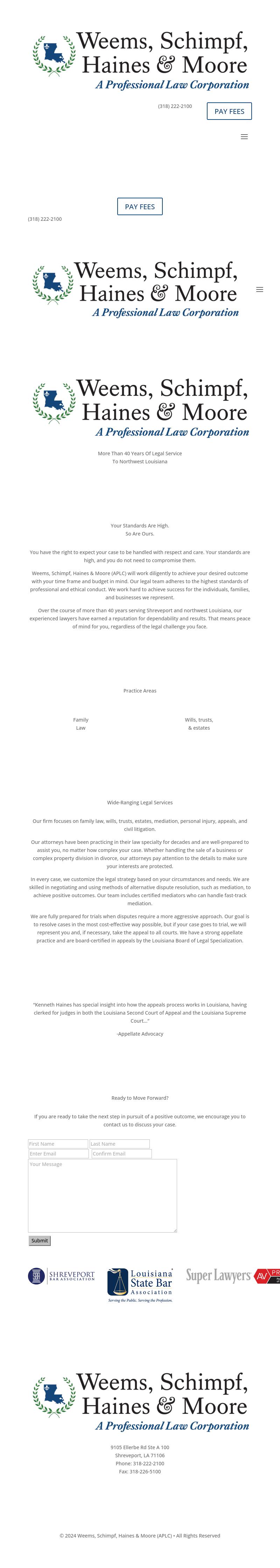 Weems, Schimpf, Haines, Landry, Shemwell & Moore - Shreveport LA Lawyers