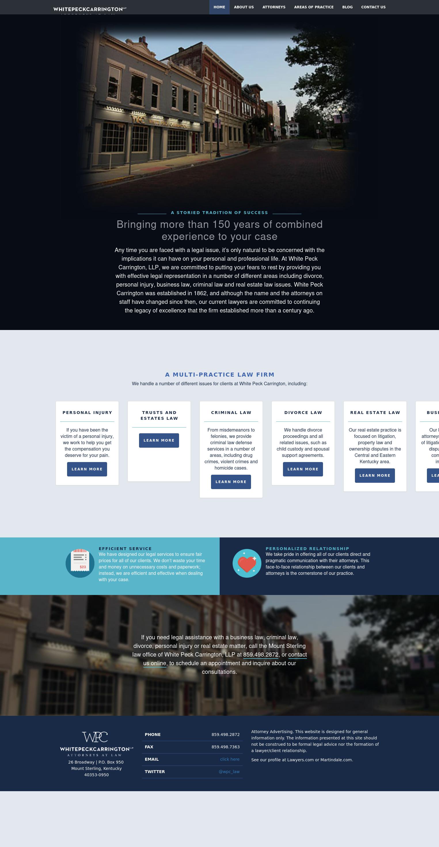 White Peck Carrington, LLP - Mount Sterling KY Lawyers