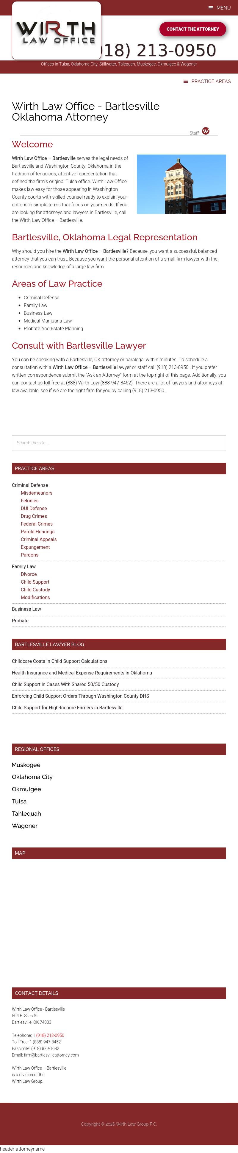 Wirth Law Office - Bartlesville Attorney - Bartlesville OK Lawyers