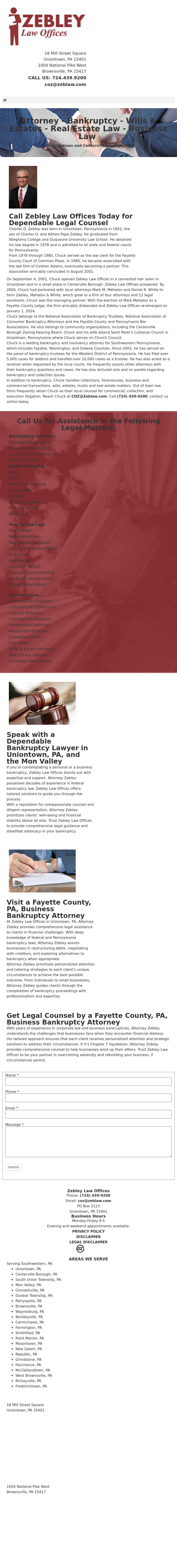 Zebley Mehalov & White, P.C. - Uniontown PA Lawyers