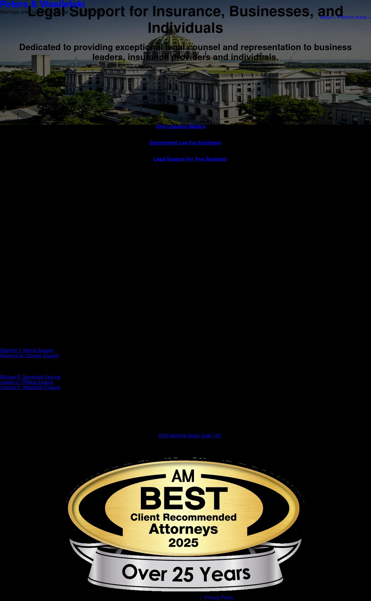 The Law Firm of Peters & Wasilefski - Harrisburg PA Lawyers